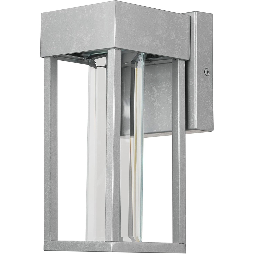 image:imageGlobe Electric 44359 Capulet LED Integrated Outdoor Indoor Wall Sconce Black Clear Bubble Glass Center Column Dimmable 12W 850 LumensGalvanized Steel Bowie