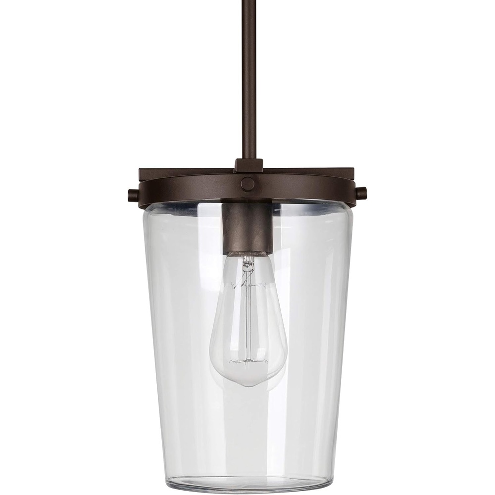 image:imageGlobe Electric 44635 1Light Outdoor Pendant Bronze Clear Glass Shade Bulb IncludedRetro