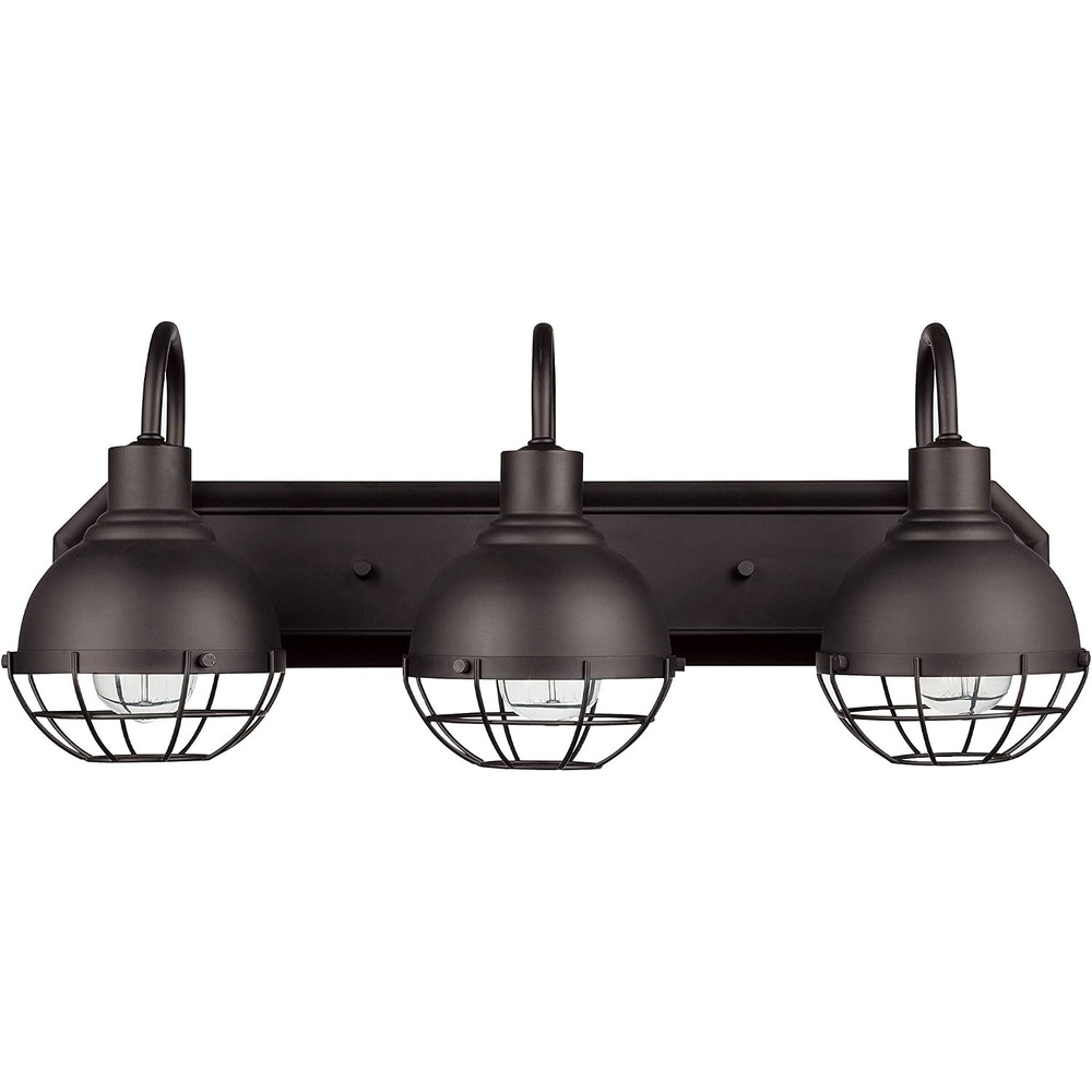 image:imageGlobe Electric 51620 Eli 3Light Caged Vanity Light Dark Bronze Bulbs Included 220 Lumen