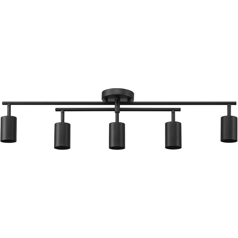 image:imageGlobe Electric 57500 4Light Track Lighting Matte Black Adjustable Center Swivel Bar Modern Ceiling Fixture for Kitchen Island Hallway or Dining Room Table GU10 BiPin Twist and Click BaseBlack Miller
