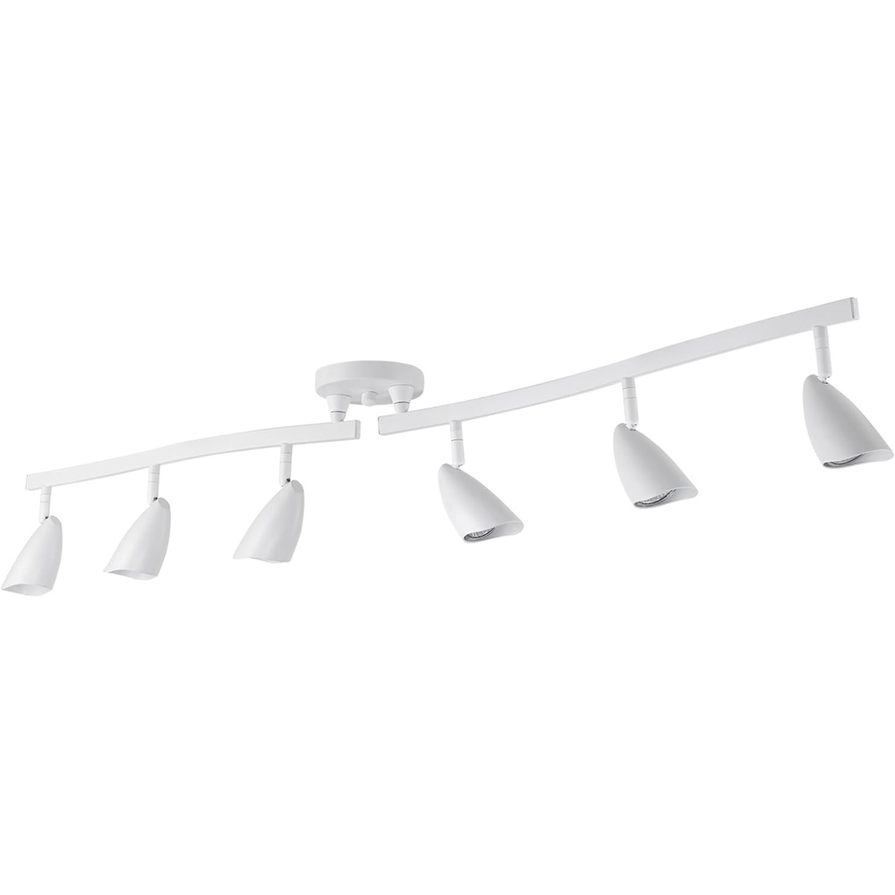 image:imageGlobe Electric 59353 Grayson 6Light Adjustable SShape Track Lighting White Color Matte Finish 866 Bulbs Not IncludedMatte White
