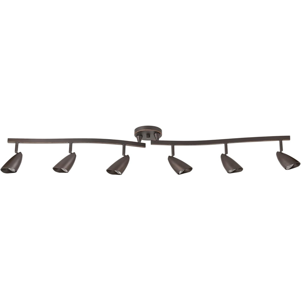 image:imageGlobe Electric 59353 Grayson 6Light Adjustable SShape Track Lighting White Color Matte Finish 866 Bulbs Not IncludedOilRubbed Bronze