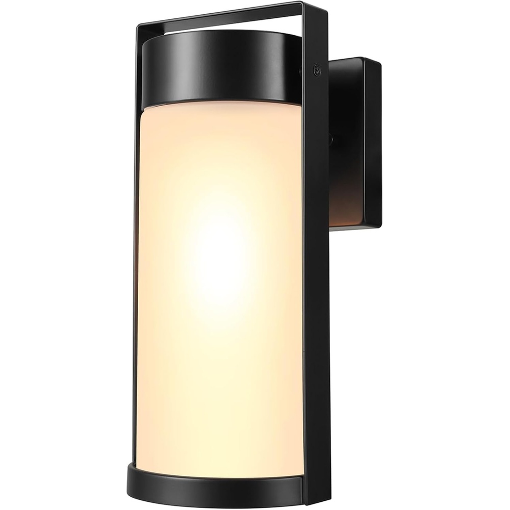 image:imageGlobe Electric 60000131 2Light Outdoor Wall Sconce Dark Bronze Matte Brass Accents Weatherproof Glass Door ClosureBlack Niva