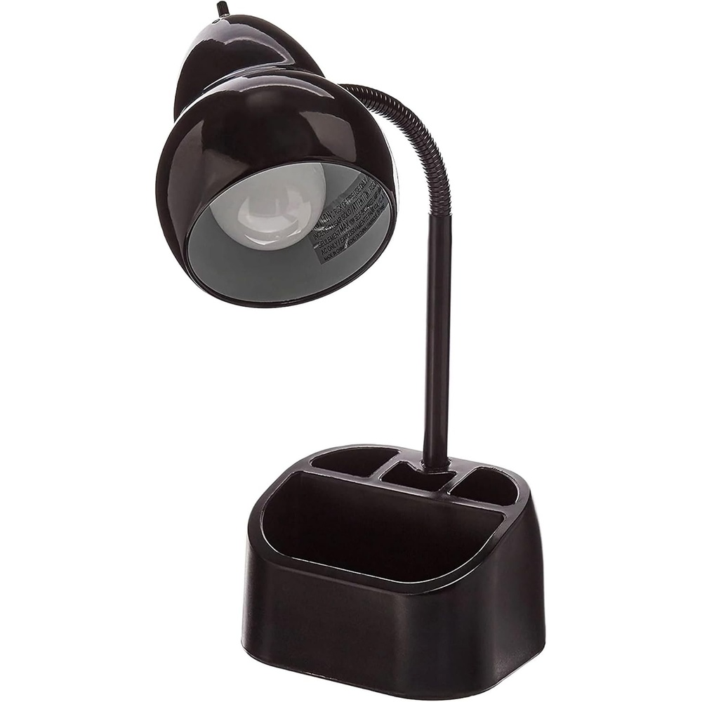 image:imageGlobe Electric 63 x 669 x 1063 Inches Goose Neck Desk Lamp with 10 Watt A19 Non Dimmable LED Bulb 21a USB Port and Organizer Black