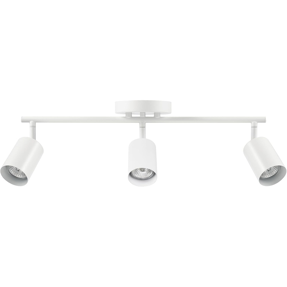 image:imageGlobe Electric 64000092 21 3Light Track Lighting Matte White Pivoting Shades Ceiling Lamp for Bedroom Kitchen Hallway Bathroom Den Dining Room Home DcorMatte White