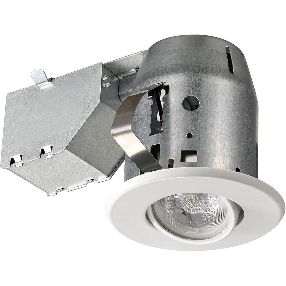 image:imageGlobe Electric 90964 3 Swivel Round Trim Recessed Lighting Kit 4Pack Oil Rubbed Bronze Finish Easy Install PushNClick Clips 325 Hole Size Dimmable Ceiling Light Bulb Not Included1 Count Pack of 1