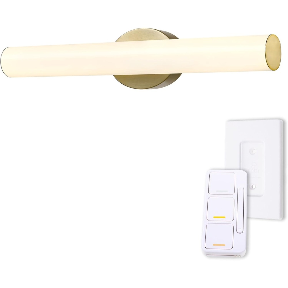 image:imageGlobe Electric 91005447 Pacific 24 Wide LED Bath Bar with Frosted Acrylic Shade  Brass