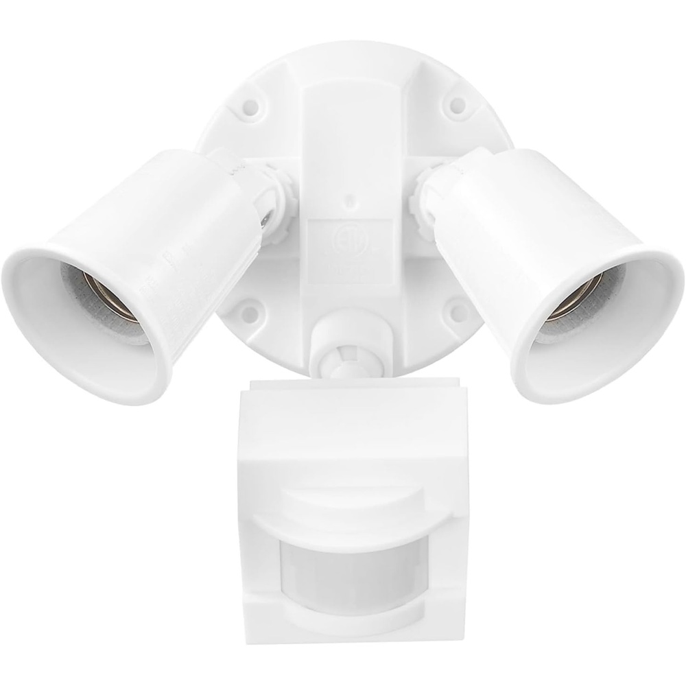 image:imageGlobe Electric 91008644 Motion Sensing Double Light 31116 Wide Adjustable Head Outdoor Security Flood Light  White