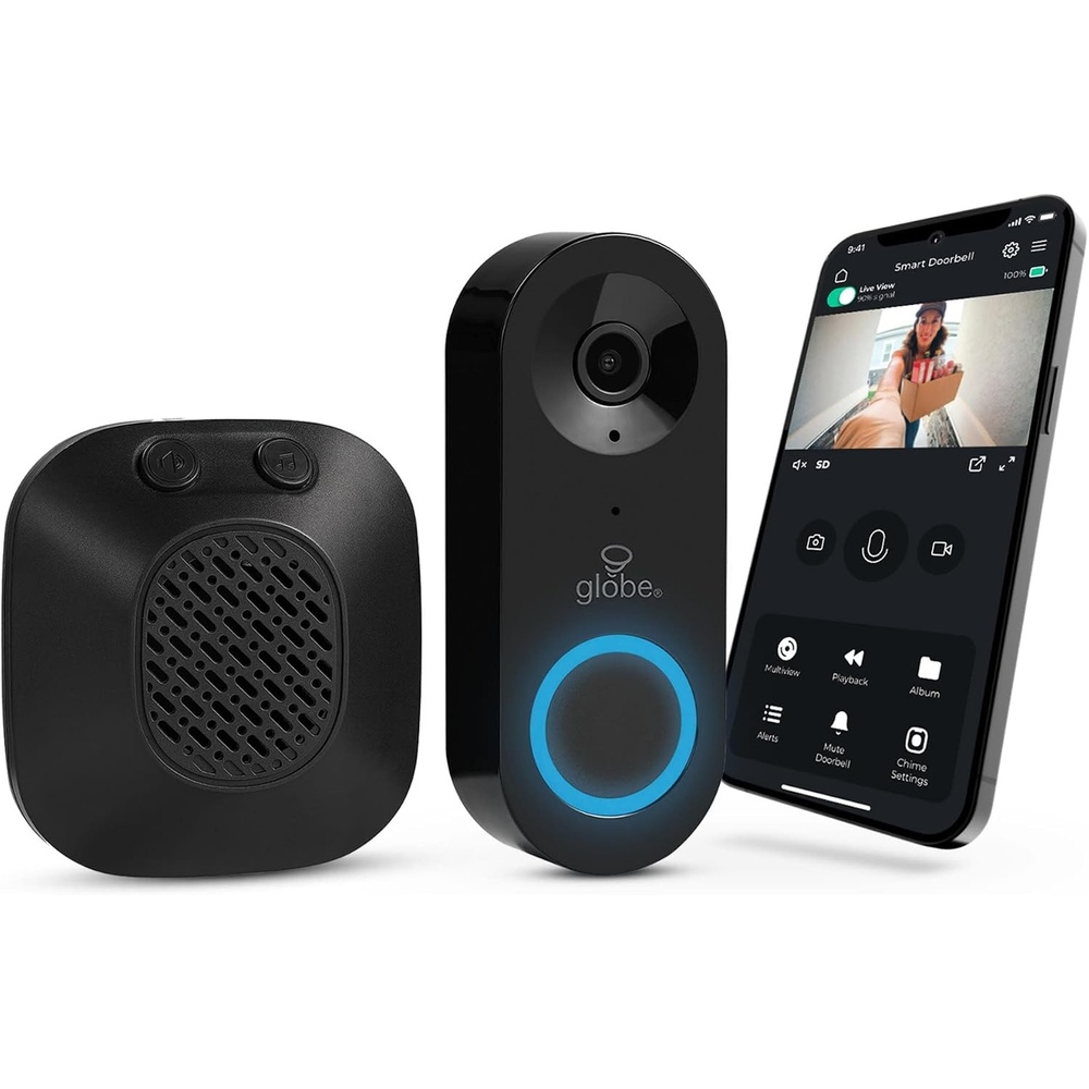 image:imageGlobe Electric 91009234 Heath Zenith Plastic Wired Smart Motion Detection Doorbell Kit Black