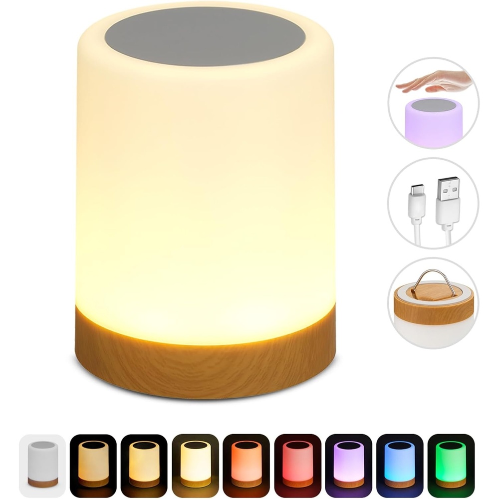 image:imageGlobe Electric LED Integrated Rechargeable Multicolor Portable Touch Lamp with Included USB CableWhite
