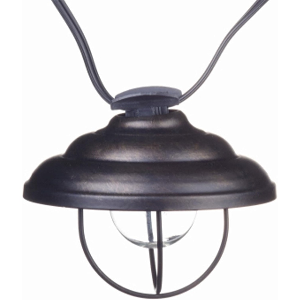 image:imageGlobe Electric Porto String 10 Light Set with Incandescent Design and Metal Cage for Indoor Spaces Kitchen and Patio Use Black