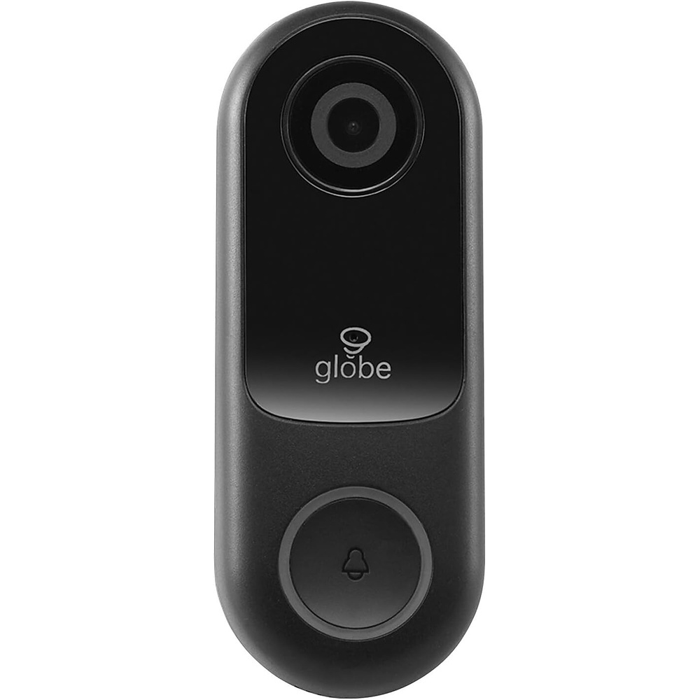 image:imageGlobe Electric WiFi Smart Video Doorbell Hardwired No Hub Required IP54 Rated 1080p Motion Detection 2Way Voice Night Vision Black