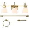 Matte Brass  Frosted Opal Glass