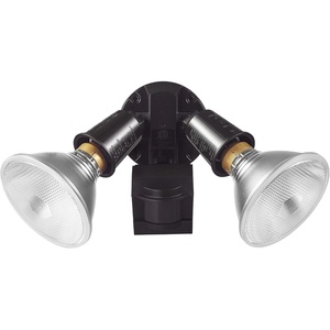 GLOBE Electric 240W Twin Head Motion Sensor Security Flood Light, 110° Detection, 60-Ft Range, Hardwired, Bronze Finish, Weather Resistant Outdoor Light, 17000268
