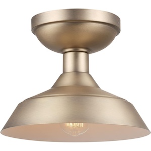 GLOBE Electric 44843 Kurt 1-Light Outdoor Indoor Flush Mount Ceiling Light, Matte Brass, Bulb Not Included((Pack of 1))
