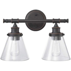 GLOBE Electric 51444 Parker Vanity Light, 2, Oil Rubbed Bronze, Bulb Not Included