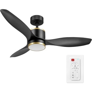 GLOBE Electric Edinburgh 48 in. Smart Ceiling Fan with LED Light, Remote Control, Whisper Quiet DC Motor, 6 Speeds, Black with Brass Accents