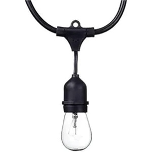 Globe 24 Feet 80 Lumens S14 Dublin LED Vintage String 12 Bulb Light Set, Includes 12 Sockets, Plug in, Black Cord and Bulbs for Indoor and Outdoor Use