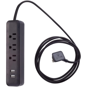 Globe Electric – 78257 Designer Series Power Strip, Rose 3 Outlet(Black)