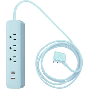 Globe Electric – 78257 Designer Series Power Strip, Rose 3 Outlet(Mint)