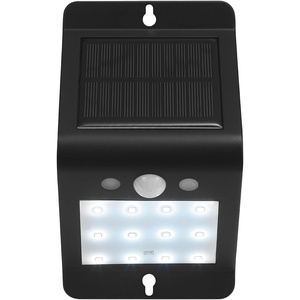 Globe Electric 110-Degree 15W Slim Black 500-1000-1500 Lumens Hardwired Motion Activated Outdoor Integrated LED Security Light, Outdoor, Outside House Lights(Solar  250 LM)