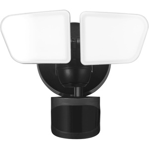 Globe Electric 17000204 240-Degree 22W Twin Head Black 2200 Lumens Hardwired Motion Activated Outdoor Integrated LED Flood Light Security Light, Outdoor, Outside House Lights(Black)
