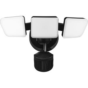 Globe Electric 17000207 240-Degree 32W Triple Head Black 3200 Lumens Hardwired Motion Activated Outdoor Integrated LED Flood Light Security Light, Outdoor, Outside House Lights(Black)