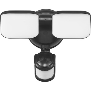 Globe Electric 180-Degree 15W Triple Head White 2200 Lumens Battery Operated Outdoor Integrated LED Flood Light Security Light, Outside House Lights(Black  600 Lumen)