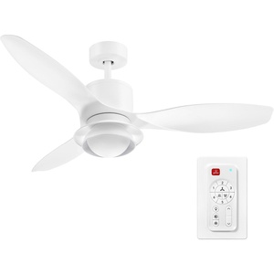 Globe Electric 37000023 52″ 2-Light Ceiling Fan with Glass Shade, Remote Control, WhisperQuiet DC Motor, 6 Speeds, Matte Black, Indoor/Outdoor(White  Oswald)