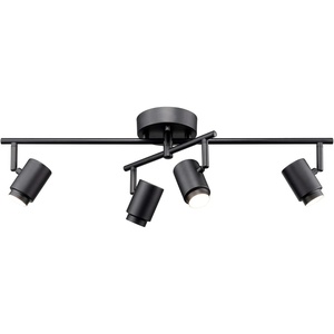 Globe Electric 3-Light Integrated LED Track Lighting, Matte Black, Adjustable Heads, Dimmable, 59941(Black  Walton)