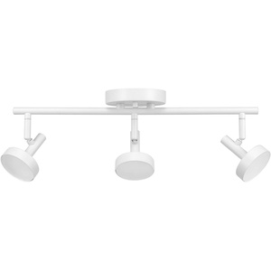 Globe Electric 3-Light Integrated LED Track Lighting, Matte Black, Adjustable Heads, Dimmable, 59941(White)