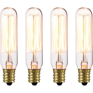 Globe Electric 40W Equivalent Soft White (2000K) Edison Candelabra Amber Glass Dimmable LED Light Bulb 31355, 1-Pack, B10 Vintage(40W Antique T6)