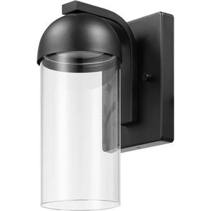 Globe Electric 44359 Capulet LED Integrated Outdoor Indoor Wall Sconce, Black, Clear Bubble Glass Center Column, Dimmable, 12W, 850 Lumens(Black  Cheryl)