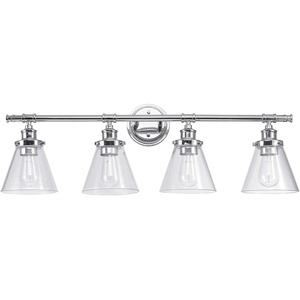 Globe Electric 51446 Parker, 4, Chrome Vanity Light, Bulb Not Included(Without Bath Set)