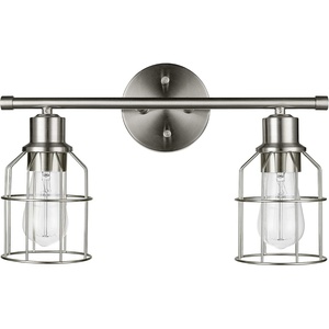 Globe Electric 51623 Dundas 2-Light Vanity Light, Brushed Nickel, Cage Shades, Bulbs Included(Brushed Nickel)