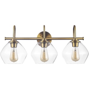 Globe Electric 51853 Harrow 3 Light 26″ Wide Bathroom Vanity Light – Brass