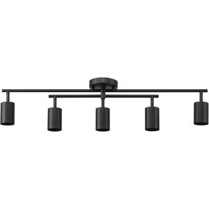 Globe Electric 57500 4-Light Track Lighting, Matte Black, Adjustable Center Swivel Bar, Modern Ceiling Fixture for Kitchen Island, Hallway, or Dining Room Table, GU10 Bi-Pin Twist and Click Base(Black  Miller)