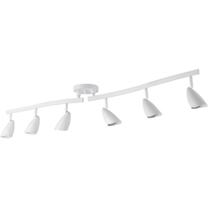 Globe Electric 59353 Grayson 6-Light Adjustable S-Shape Track Lighting, White Color, Matte Finish, 8.66″, Bulbs Not Included(Matte White)