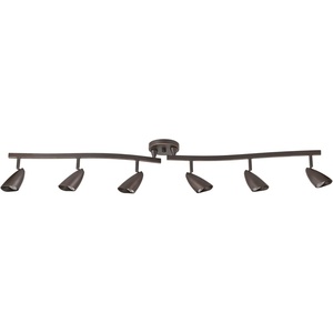 Globe Electric 59353 Grayson 6-Light Adjustable S-Shape Track Lighting, White Color, Matte Finish, 8.66″, Bulbs Not Included(Oil-Rubbed Bronze)
