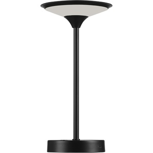 Globe Electric 60000118 8″ 1.5W LED Integrated Outdoor Table Lamp, Black, Plug-in Rechargeable Battery, USB-C Cable, Frosted Acrylic Diffuser, 4-Step Dimmer Touch Switch, Wet Rated(Black)