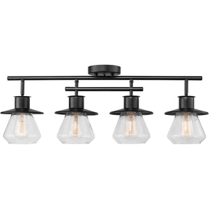 Globe Electric 64000045 24″ 3-Light Track Lighting, Pewter, Clear Glass Shades, Ceiling Light, Pivot Shade, 3 Bulb, Kitchen Lights, E26 Socket(Dark Bronze)