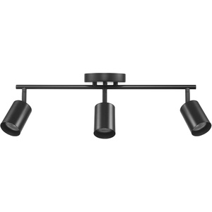 Globe Electric 64000092 21″ 3-Light Track Lighting, Matte White, Pivoting Shades, Ceiling Lamp for Bedroom, Kitchen, Hallway, Bathroom, Den, Dining Room, Home Décor(Matte Black)