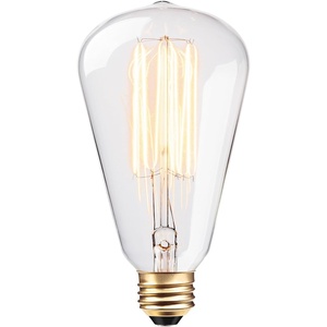 Globe Electric 83008 60W Vintage Edison S-Type Galeon Clear Glass Dimmable Incandescent Light Bulb, E26 Base, 220 Lumens((Pack of 1))