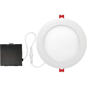 Globe Electric 90933 6″ Ultra Slim LED Integrated Recessed Lighting Kit, 12 Watts, Energy Star, IC and Wet Rated, White Finish, 6.31″ Hole Size, Dimmer Switch Compatible, 800 Lumens, 3000K(1 Pack)