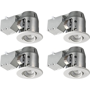 Globe Electric 90964 3″ Swivel Round Trim Recessed Lighting Kit 4-Pack, Oil Rubbed Bronze Finish, Easy Install Push-N-Click Clips, 3.25″ Hole Size, Dimmable, Ceiling Light, Bulb Not Included(1 Count (Pack of 4))
