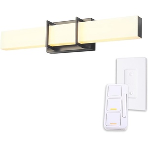 Globe Electric 91005408 Horizon 24″ Wide LED Bath Bar with Frosted Acrylic Shade – Black
