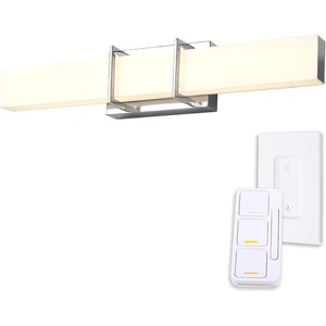 Globe Electric 91005408 Horizon 24″ Wide LED Bath Bar with Frosted Acrylic Shade – Chrome