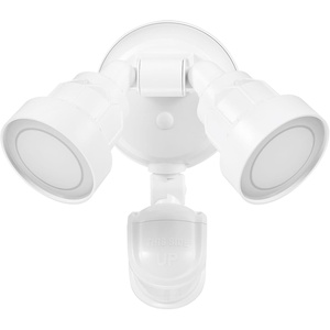 Globe Electric 91008627 Double Light 12-5/16″ Wide Adjustable 4000K LED Outdoor Security Flood Light – White