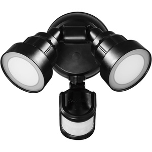 Globe Electric 91008628 Double Light 14-9/16″ Wide Adjustable 4000K LED Outdoor Security Flood Light – Black