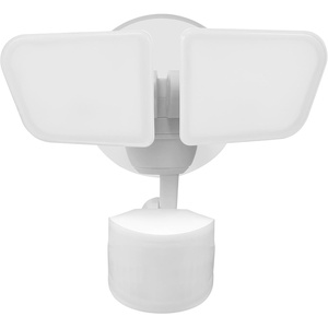 Globe Electric 91008629 Double Light 5-1/16″ Wide Adjustable 4000K LED Outdoor Security Flood Light – White